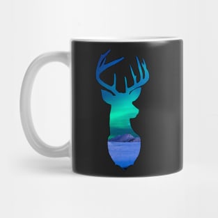 Aurora borealis shooting star cosmic deer Mug